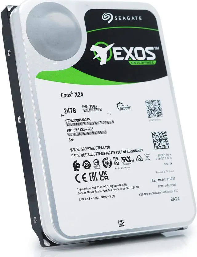 Alt view image 7 of 7 - Seagate Exos X24 24TB SATA HDD ST24000NM002H 7.2K RPM 6Gb/s 512e 3.5in 512MB