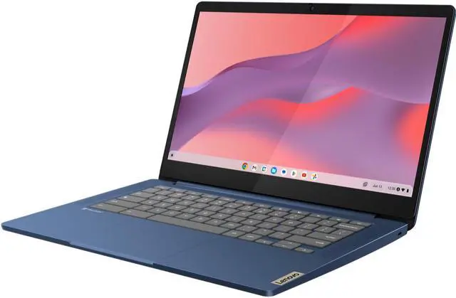 Alt view image 3 of 7 - Lenovo IdeaPad Slim 3 Chromebook 14" FHD Touch Kompanio 520 4GB 64GB eMMC Blue