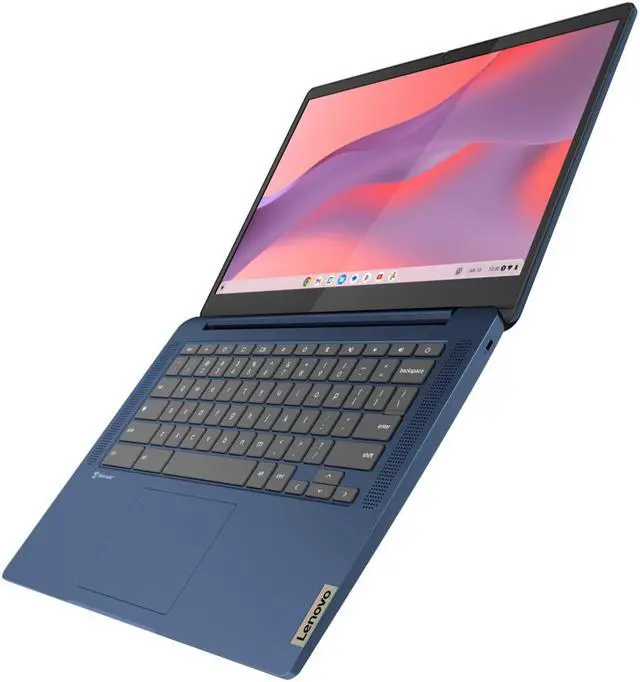 Alt view image 6 of 7 - Lenovo IdeaPad Slim 3 Chromebook 14" FHD Touch Kompanio 520 4GB 64GB eMMC Blue