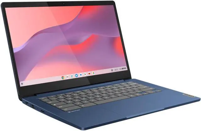 Alt view image 4 of 7 - Lenovo IdeaPad Slim 3 Chromebook 14" FHD Touch Kompanio 520 4GB 64GB eMMC Blue