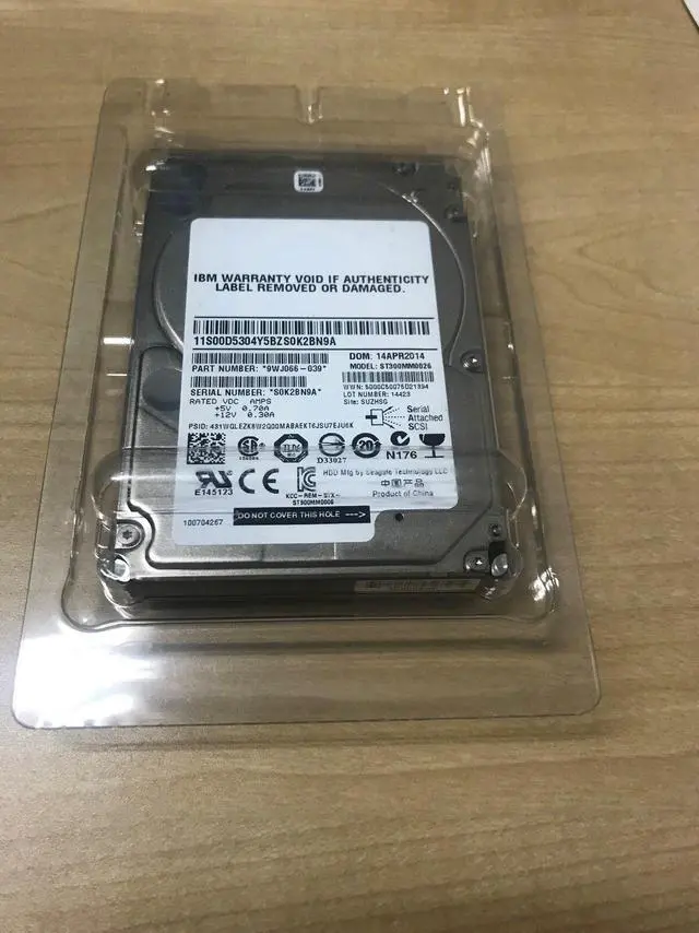 Main image of (NOT FOR HOME PC!) IBM 300GB 64MB 10K rpm 2.5inch SAS Hard Drive SES ST300MM0026 9wj066-039 NEW