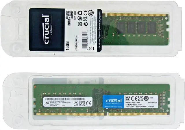Main image of Crucial CT2K16G4DFRA32A 32GB 16GB x 2 DDR4 3200Mhz UDIMM 288-Pin Memory Kit