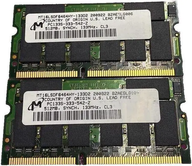 Main image of MT16LSDF6464HY-133D2 Micron Original 1GB 2x512MB PC133 DDR 133 MHz SODIMM Memory