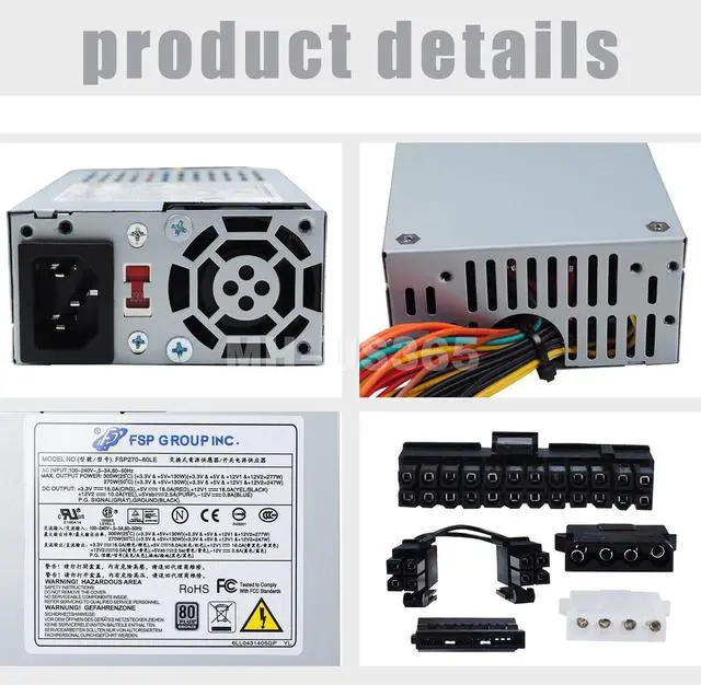 Alt view image 2 of 7 - FSP270-60LE-A 270W Mini ITX 1U Server Power Supply PSU Flex ATX Shuttle 24-Pin - OEM