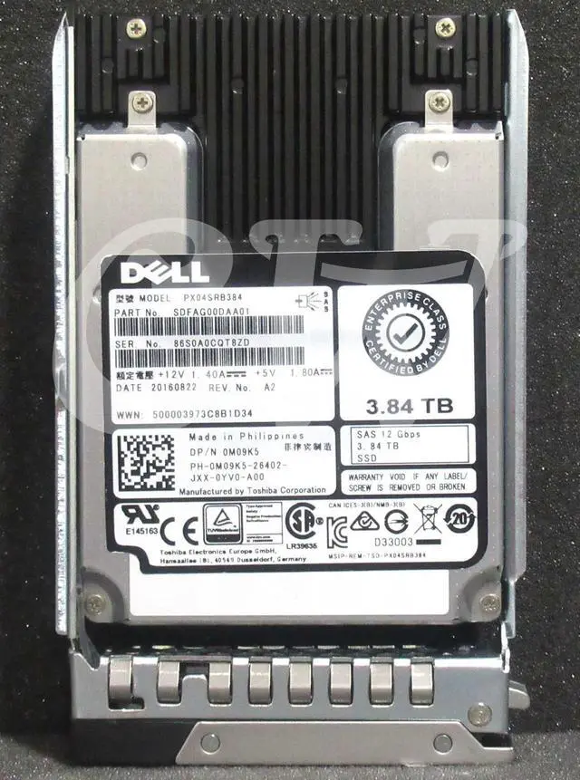 Main image of (NOT FOR HOME PC!) 0M09K5 Dell GEN14 3.84TB MLC 12Gbps 2.5" SAS Solid State Drive (SSD) M09K5