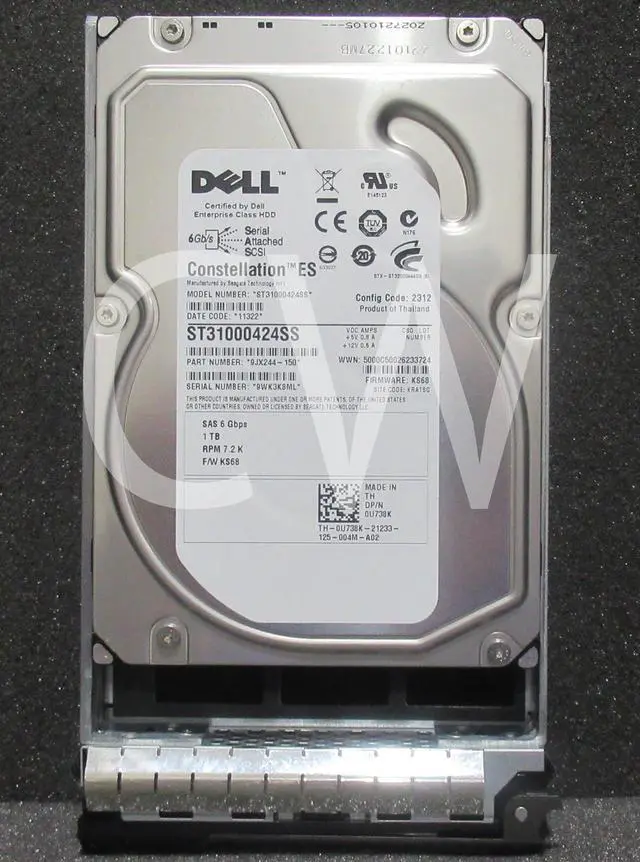 Main image of (NOT FOR HOME PC!) U738K ST31000424SS Dell 1TB 7200RPM 6Gbps NL 3.5"SAS HDD Hard Drive W/ZERO HOURS