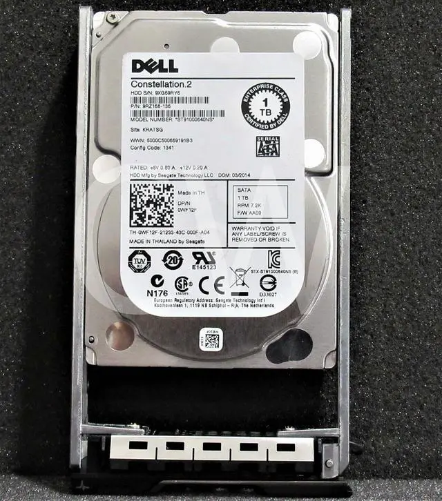 Alt view image 3 of 4 - WF12F ST91000640NS Dell CONSTELLATION .2 1TB 7200RPM 6Gbps 2.5" SATA Hard Drive