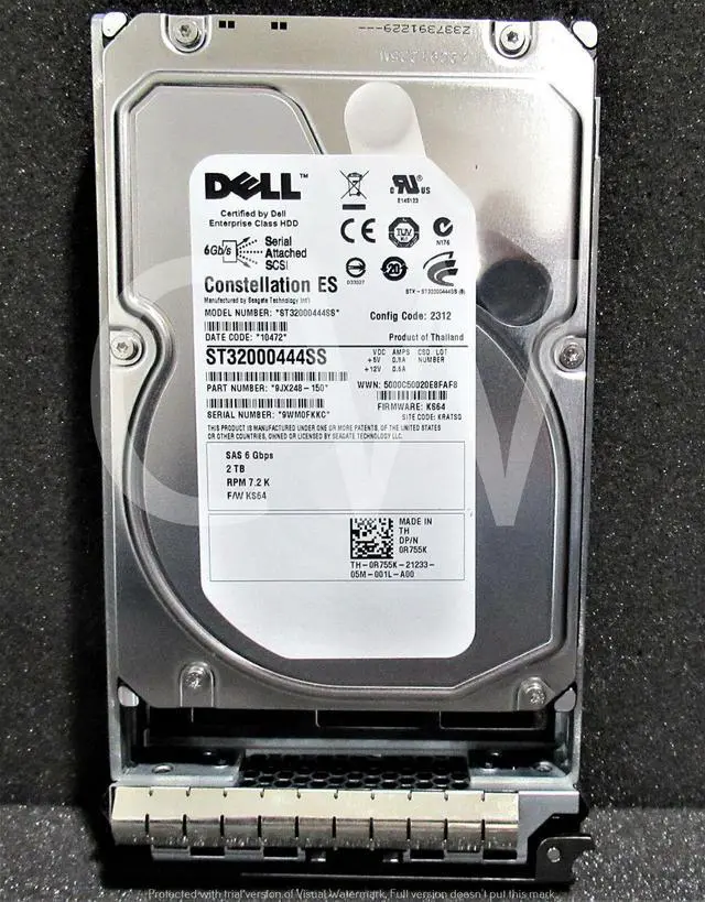Main image of (NOT FOR HOME PC!) R755K ST32000444SS Dell CONSTELLATION ES 2TB 7.2K 6G 16MB 3.5in SAS Hard Drive