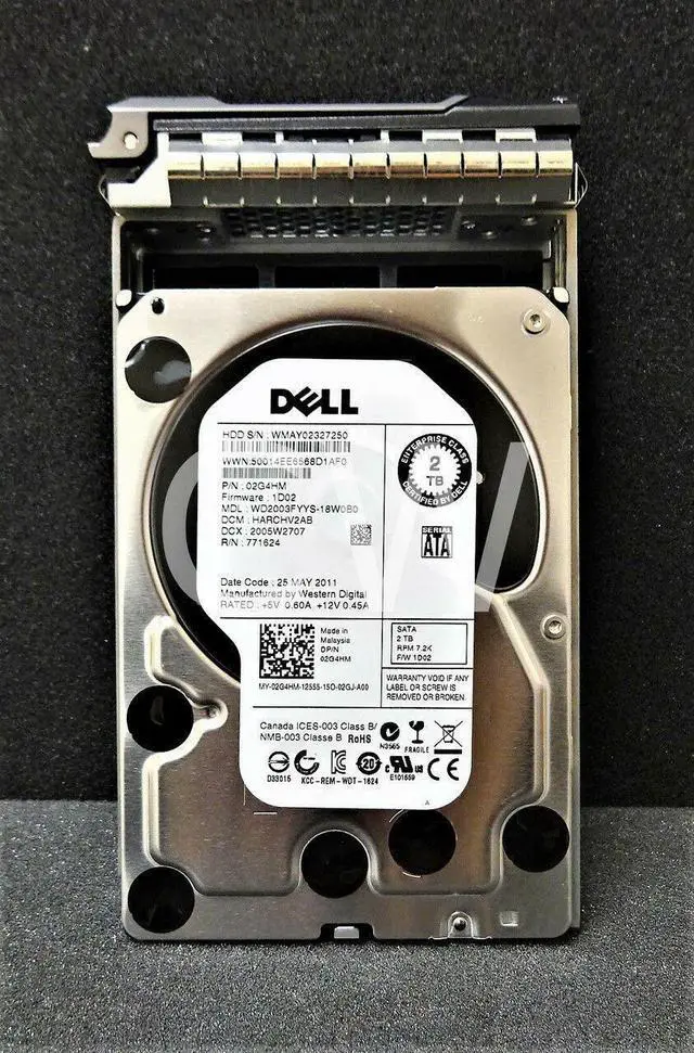 Main image of 2G4HM WD2003FYYS-18W0B0 Dell 2TB 7200RPM 3Gbps 3.5" SATA Hard Drive