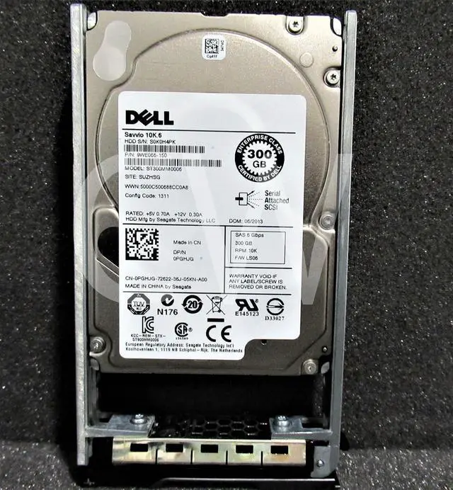 Main image of (NOT FOR HOME PC!) PGHJG ST300MM0006 Dell 300GB 10K RPM 6Gb/s 2.5" SAS Hard Drive W/(ZERO HOURS)