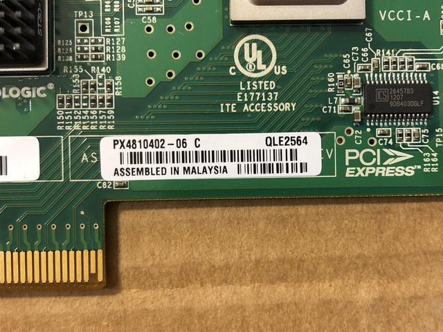 Alt view image 6 of 6 - QLogic QLE2564 Quad Port FC HBA PCI-E 4 Port + 4x 8Gb Transceivers Fiber Channel