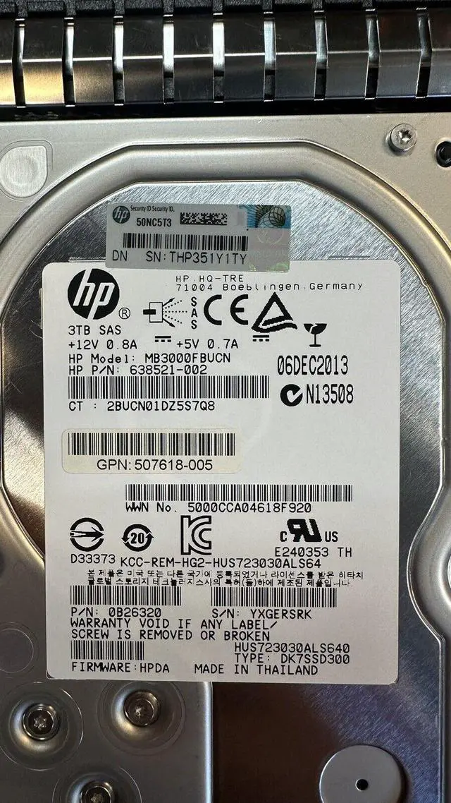 Alt view image 5 of 5 - (NOT FOR HOME PC!) HP Seagate 3TB 6Gb/s Dual Port SAS 7.2K LFF 3.5 HDD Hard Drive MDL NL DP Tray