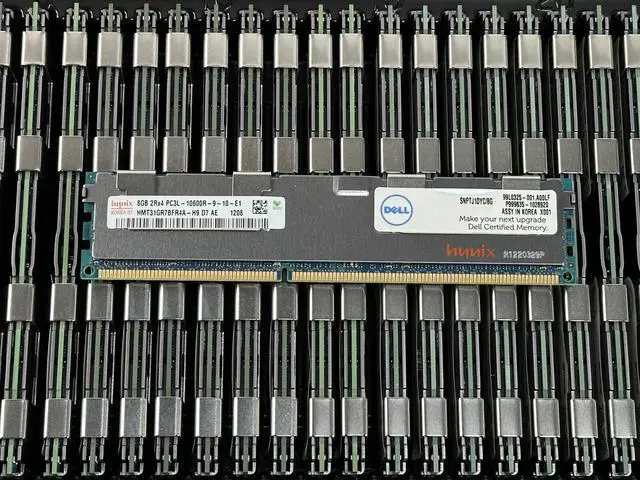 Main image of (NOT FOR HOME PC!) 32GB Lot of 4x Dell 8GB 2Rx4 PC3L-10600R RDIMM ECC RAM Memory Server Hynix LV