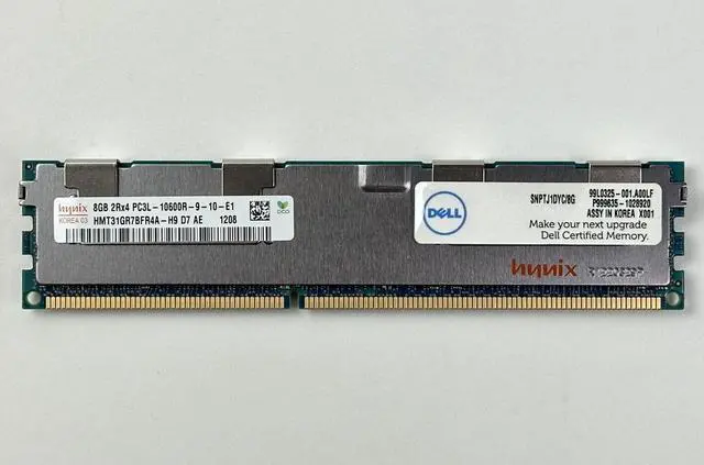 Alt view image 2 of 4 - (NOT FOR HOME PC!) 32GB Lot of 4x Dell 8GB 2Rx4 PC3L-10600R RDIMM ECC RAM Memory Server Hynix LV