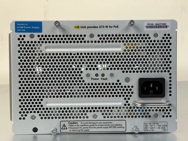 Alt view image 3 of 7 - HPE HP J8712A ProCurve zl Switch 875W PoE 273W Power Supply PSU 100V-240V