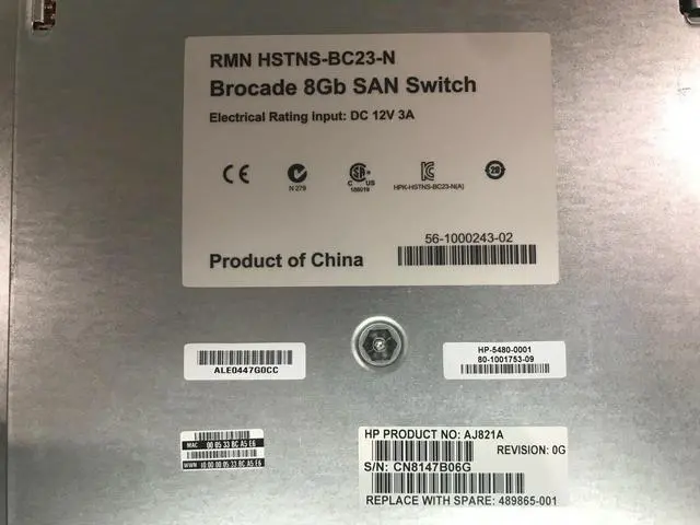 Alt view image 3 of 3 - HP B Series 8/24c Brocade SAN Switch for BladeSystem C-Class AJ821A 489865-001
