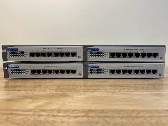 Alt view image 4 of 7 - Lot of 4 HP ProCurve Switch 408 8 Port 10/100 RJ45 Fast Ethernet Switch Network