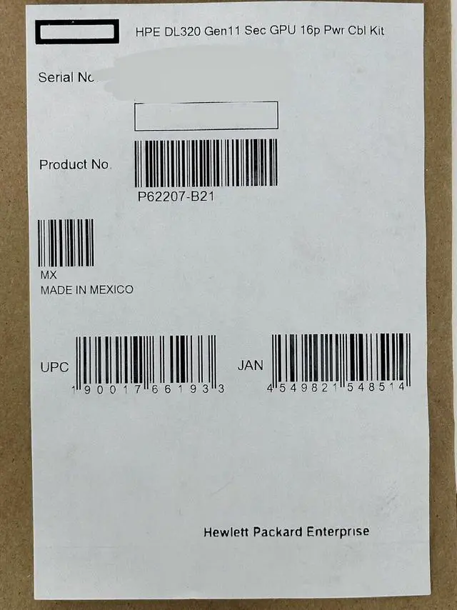 Main image of HPE ProLiant DL320 Gen11 Secondary GPU 16pin Power Cable Kit P62207-B21