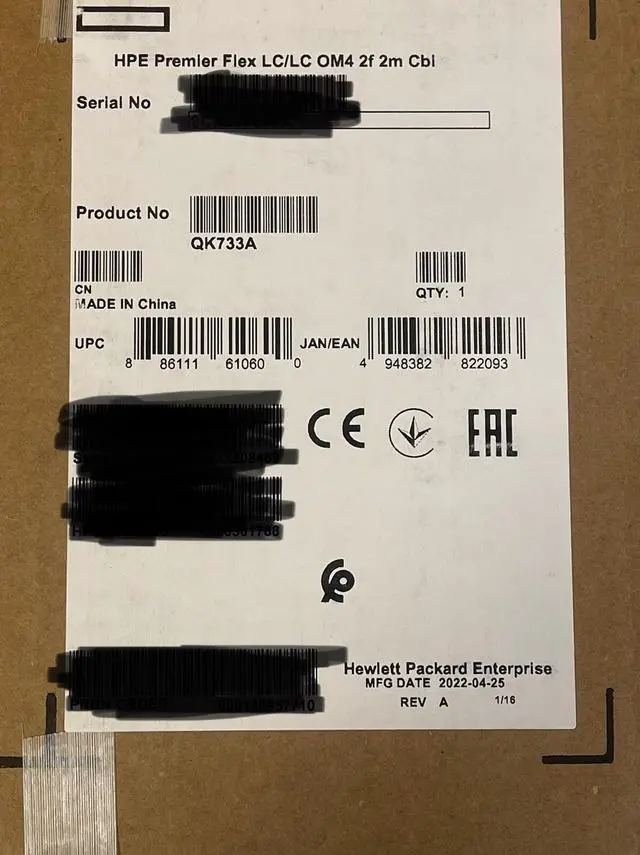 Alt view image 2 of 3 - Genuine HPE 2M Premier Flex OM4 LC-LC Duplex Cable QK733A 2 Fiber 6.5ft 2 Meter