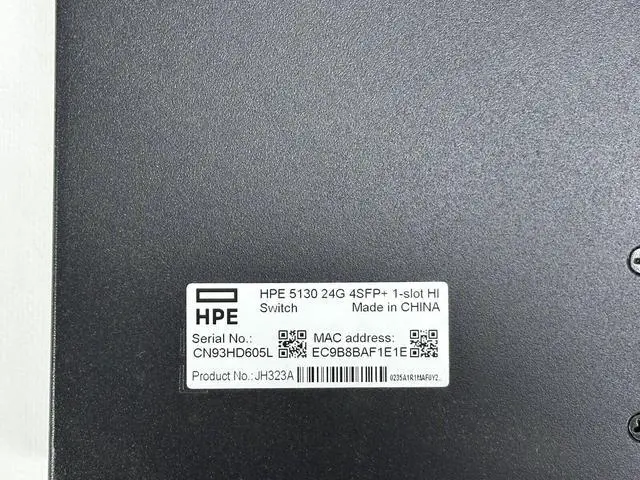 Alt view image 5 of 6 - HPE FlexNetwork 5130 24G 4SFP+ 1-Slot HI Switch 24x Gigabit 4x 10GbE 2x Fans L3