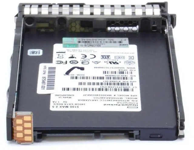 Alt view image 5 of 5 - 97-100% HPE 875703-001 240GB SATA 6G MU Mixed Use SFF TLC SC DS SSD 5DWPD 2.2PBW