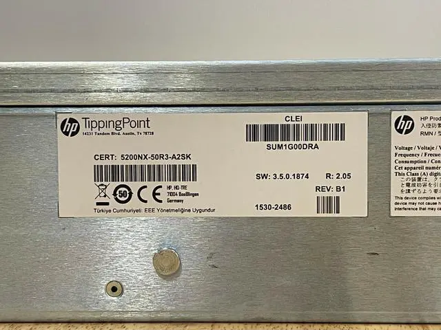 Alt view image 5 of 7 - HPE TippingPoint S5200NX 8x SFP+ 10G Next Generation Intrusion Prevention System