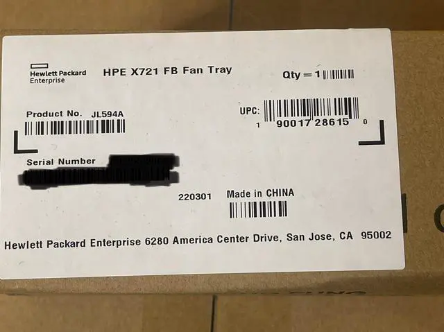 Alt view image 3 of 3 - HPE X721 Front to Back FB Fan Tray Kit JL594A FlexFabric 5710