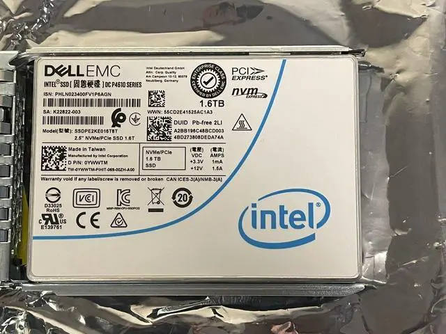 Alt view image 2 of 4 - Dell Intel DC P4610 1.6TB 2.5 Mixed Use PCI-e 3.1 x4 NVMe SSD 12.25 PBW U2 15mm