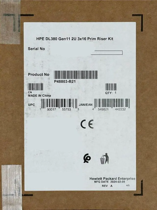 Main image of HPE Proliant P48803-B21 DL380 Gen11 2U x16/x16/x16 Primary Riser Kit 3x16