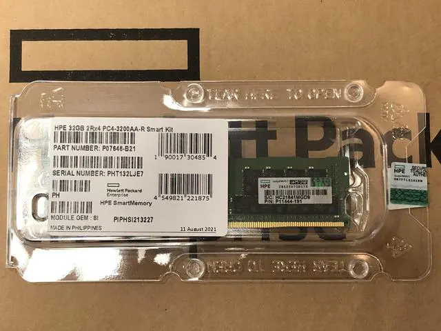 Main image of (NOT FOR HOME PC!) HPE 32GB 2Rx4 DDR4 PC4-3200AA-R ECC Reg Dual Rank Smart Server Memory Ram Kit