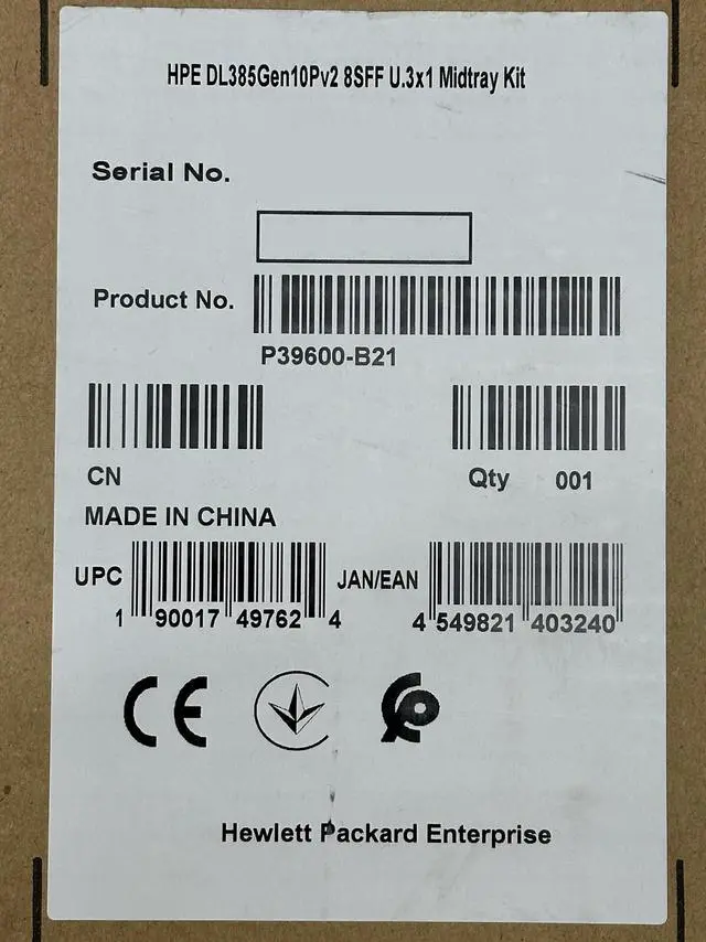 Main image of HPE DL385 Gen10 Plus v2 8SFF x1 U.3 BC Mid Tray Basic Drive Cage Kit P39600-B21