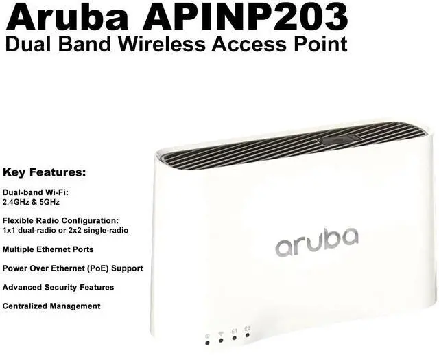 Alt view image 2 of 7 - Aruba AP-203RP Dual-Band 5GHz 802.11ac Wireless Access Point APINP203 JY714A