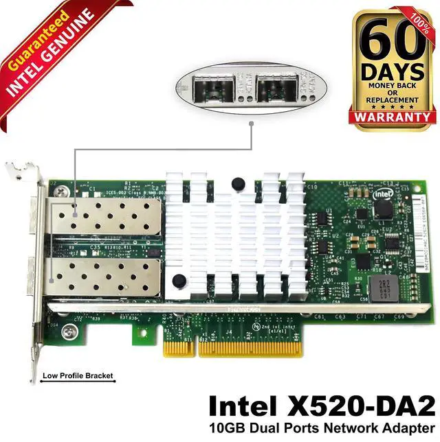 Main image of Intel X520-DA2 Dual-Port SFP+ 10Gbps Ethernet Server Network Adapter