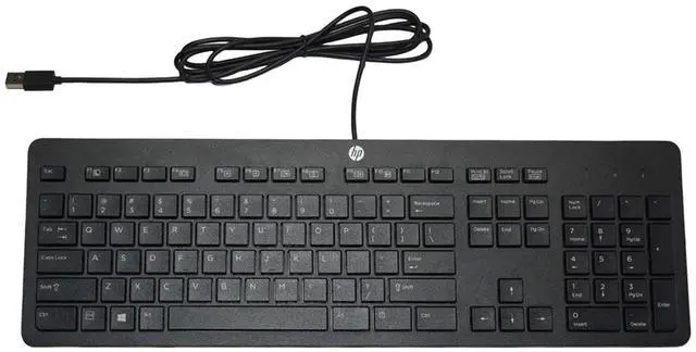 Alt view image 5 of 7 - Lot 50 HP Business Slim USB Keyboard Black SK2120 KU1469 Wired QWERTY 803181-001