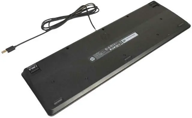 Alt view image 6 of 7 - Lot 10 HP Business Slim USB Keyboard Black SK2120 KU1469 Wired QWERTY 803181-001