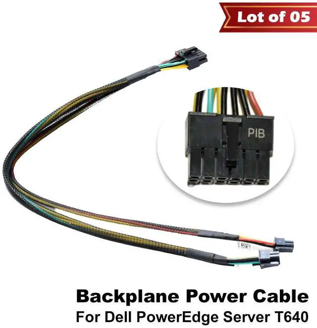 Main image of Lot of 5 Dell PowerEdge T620 T630 Server 12-Pin Backplane Power Cable MTYVK