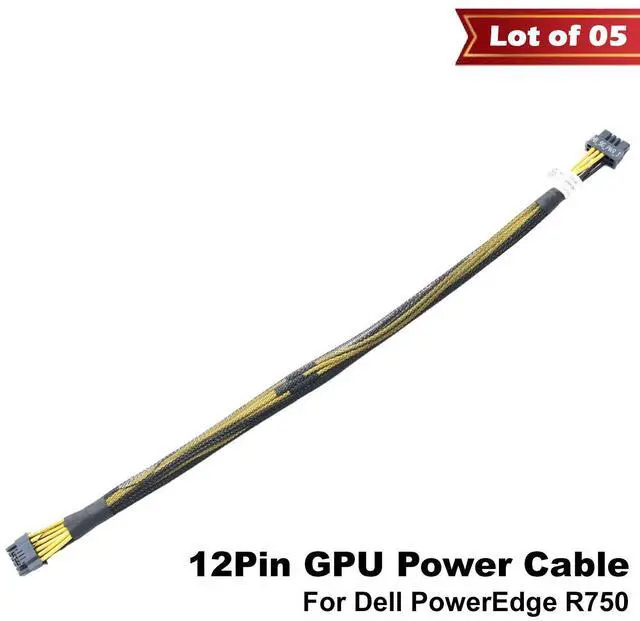 Main image of Lot of 5 Dell PowerEdge R750 12Pin Power Cable for NVIDIA H100 GPU Slot 7 MMK2H