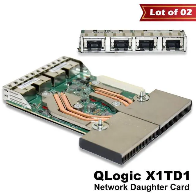 Main image of Lot of 2 Dell QLogic QL41164 Quad-Port 10GbE RJ-45 Network Daughter Card X1TD1