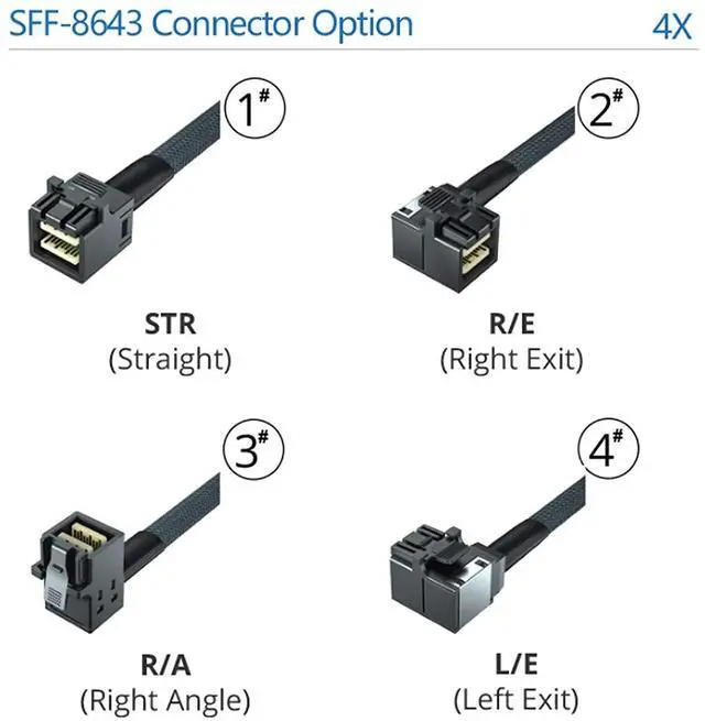 Alt view image 4 of 7 - (NOT FOR HOME PC!) Lot of 4 Dell PowerEdge R240 3.5-inch x4 SFF-8643 PERC Mini-SAS HD Cable 882WV