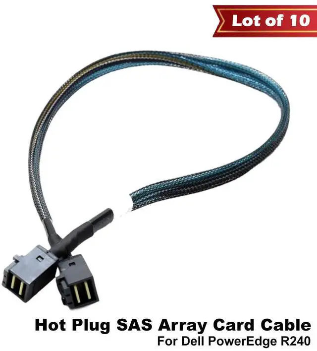 Main image of (NOT FOR HOME PC!) Lot of 10 Dell PowerEdge R240 3.5-inch x4 SFF-8643 PERC Mini-SAS HD Cable 882WV