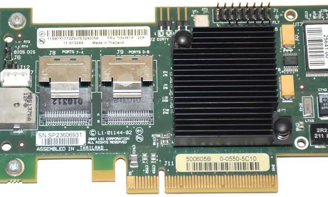 Alt view image 5 of 6 - (NOT FOR HOME PC!) Lenovo LSI MegaRAID SAS 8708EM2 8-Ports 3Gbps PCI x8 Controller 03X3619 LSI00187