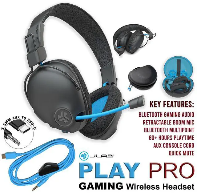 Alt view image 3 of 7 - JLab PlayPro GHBPLAYPRORBLK4 Black 5.0 Bluetooth Stereo Gaming Wireless Headset