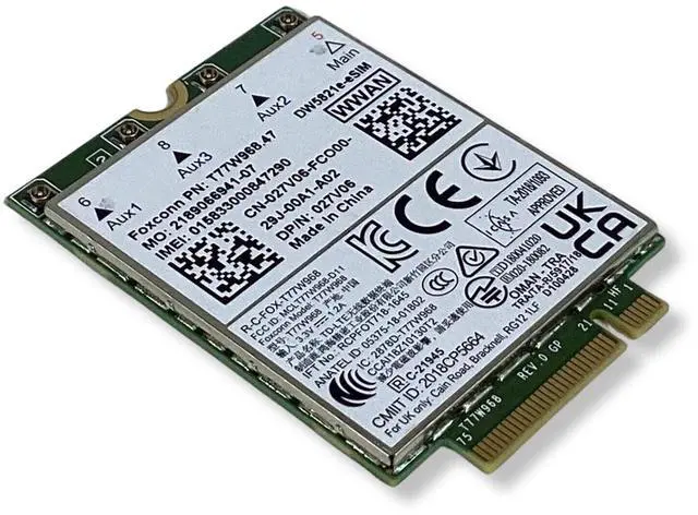 Alt view image 4 of 6 - Dell Latitude 5420 5424 7424 Snapdragon X20 4G LTE Wireless Card DW5821e 27V06