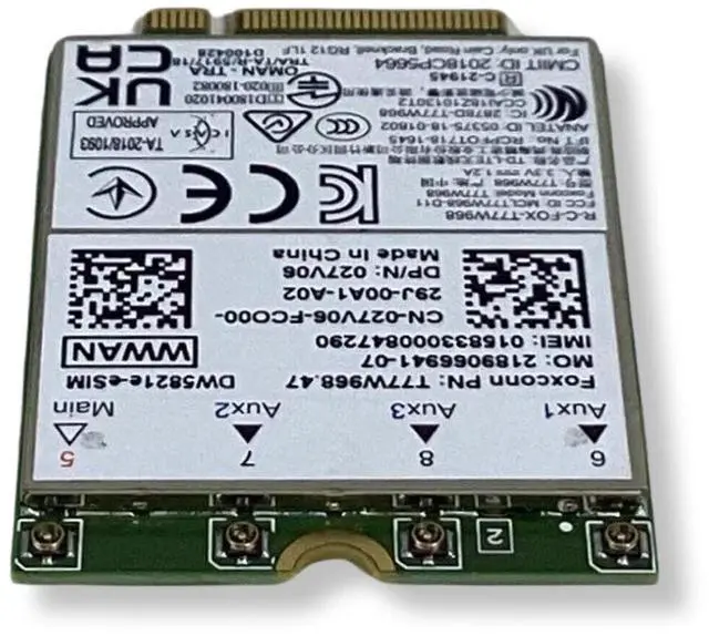 Alt view image 6 of 6 - Dell Latitude 5420 5424 7424 Snapdragon X20 4G LTE Wireless Card DW5821e 27V06