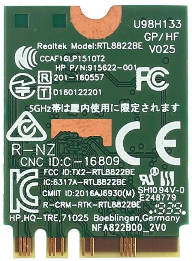Alt view image 6 of 6 - Lot X 5 Realtek RTL8822BE U98H133 Dual Band Wireless Card 915622-001 915623-001