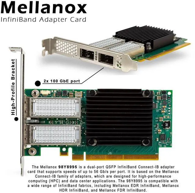 Alt view image 2 of 7 - Lot X 2 IBM 98Y8995 Mellanox CB194A 2-Ports 56GB Connect-IB InfiniBand Adapter