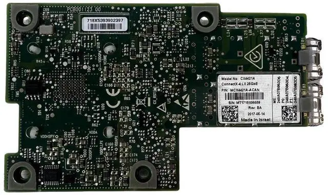 Alt view image 7 of 7 - Mellanox CX4421A ConnectX-4 Lx Dual Port 25GbE SFP+ Mezzanine Network Adapter