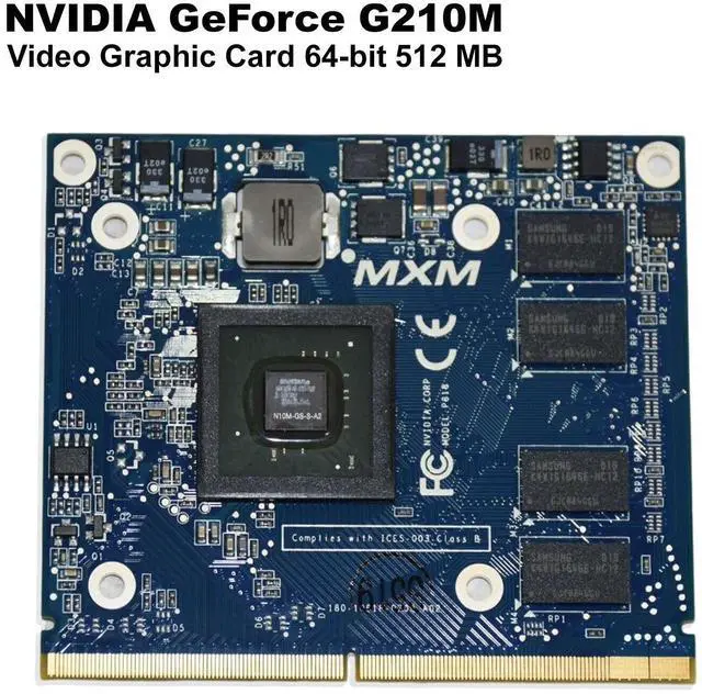 Alt view image 2 of 7 - NVIDIA GeForce G210M Video Graphics Card 512 MB DDR3 64-bit 1500MHz VG.PCMG2.100