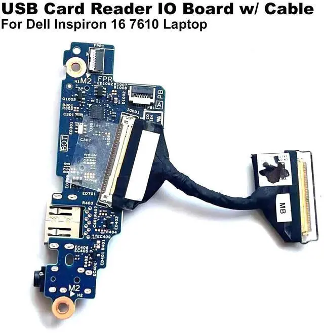 Alt view image 2 of 7 - Genuine Dell Inspiron 16 7610 USB Audio SD Card Reader IO Board with Cable R4KFW