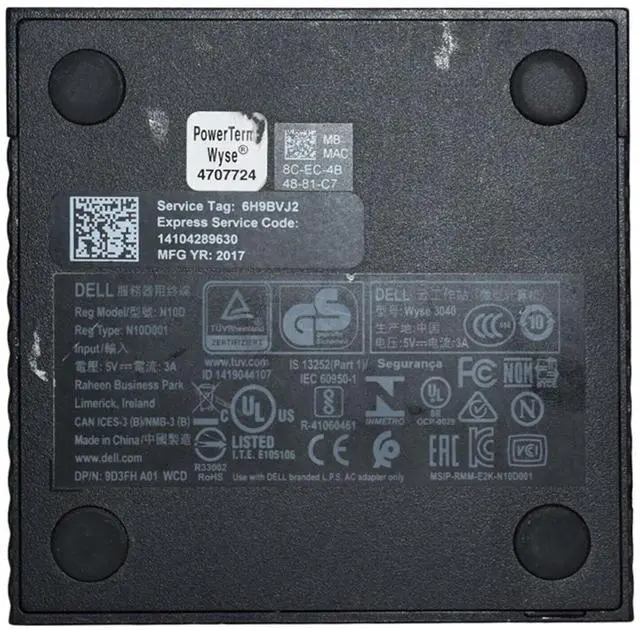 Alt view image 5 of 5 - Dell Wyse 3040 ThinOS 9.1 Non-WiFi 2GB 8GB SSD Intel Atom X5-Z8350 1.44GHz 9D3FH